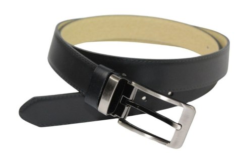Pasek Męski PAS-MAX (PL) Skórzany ZAOKRĄGLONY Matowy Klamra Nowoczesna Skóra Licowa 30 mm CZARNY Imitacja Szycia Pasek Męski PAS-MAX (PL) Skórzany ZAOKRĄGLONY Matowy Klamra Nowoczesna Skóra Licowa 30 mm CZARNY Imitacja Szycia