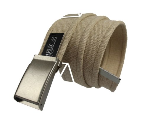 Pasek Parciany Arucce Bawełniany PARCIAK 40 mm Z Klamrą Zatrzaskową KREMOWY Szeroki Pasek Parciany Arucce Bawełniany PARCIAK 40 mm Z Klamrą Zatrzaskową KREMOWY Szeroki
