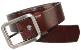 Pasek Skórzany Damski PAS-MAX (PL) Gładki 40 mm Skóra Licowa CIEMNY BRĄZOWY k506