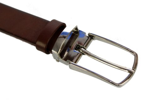 Pasek Skórzany MASSIMO (PL) Skóra Licowa EXTRA 30 mm BRĄZOWY Gładki Klamra Nowoczesna Pasek Skórzany MASSIMO (PL) Skóra Licowa EXTRA 30 mm BRĄZOWY Gładki Klamra Nowoczesna