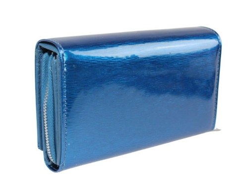 Portfel Damski Skórzany JENNIFER JONES Skóra Licowa Duży Z Suwakiem Czerwony Lakierowany Wzór 2 JJ5261-12 15,5 x 10 x 4 [cm]