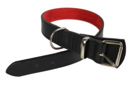 Solidna Obroża Dla Psa Czarna z Czarną Nitką Skóra Naturalna 30 mm 41/ 51 cm WIREX (PL)