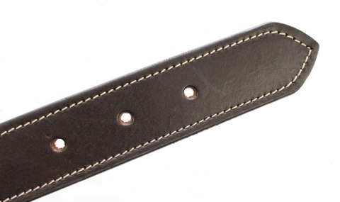 Solidna Obroża Dla Psa Czekoladowa z Beżową Nitką Skóra Naturalna 35 mm 54-66 [cm] WIREX (PL)