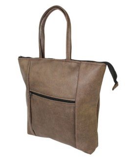Torebka Na Zakupy Antoszczyk (PL) MARTA Ze Skóry Naturalnej Model Duży 41 x 38 x 8 [cm] CIEMNY BRĄZ Tekstura