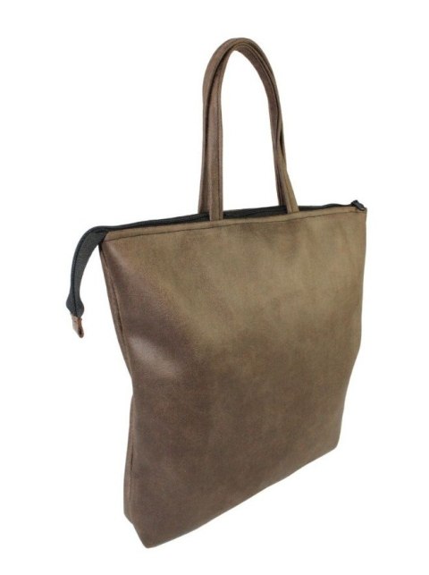 Torebka Na Zakupy Antoszczyk (PL) MARTA Ze Skóry Naturalnej Model Duży 41 x 38 x 8 [cm] CIEMNY BRĄZ Tekstura