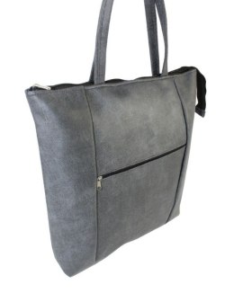 Torebka Na Zakupy Antoszczyk (PL) MARTA Ze Skóry Naturalnej Model Duży 41 x 38 x 8 [cm] GRANATOWY Tekstura