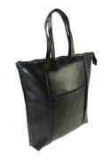 Torebka Na Zakupy Antoszczyk (PL) MARTA Ze Skóry Włoskiej Model Duży 41 x 38 x 8 [cm] CZARNY Połysk