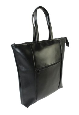Torebka Na Zakupy Antoszczyk (PL) MARTA Ze Skóry Włoskiej Model Duży 41 x 38 x 8 [cm] CZARNY Połysk