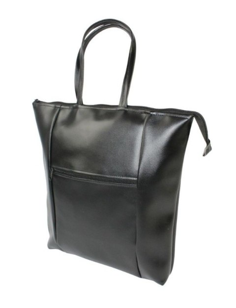 Torebka Na Zakupy Antoszczyk (PL) MARTA Ze Skóry Włoskiej Model Duży 41 x 38 x 8 [cm] CZARNY Połysk