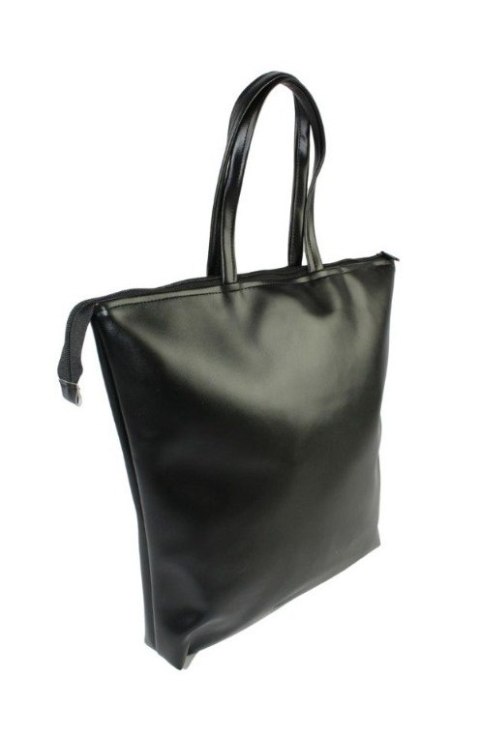 Torebka Na Zakupy Antoszczyk (PL) MARTA Ze Skóry Włoskiej Model Duży 41 x 38 x 8 [cm] CZARNY Połysk