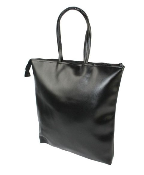 Torebka Na Zakupy Antoszczyk (PL) MARTA Ze Skóry Włoskiej Model Duży 41 x 38 x 8 [cm] CZARNY Połysk