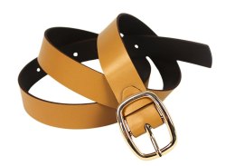 Pasek Damski Skórzany Arucce (PL) Skóra Licowa EXTRA 30 mm CAPPUCCINO Złota Klamra