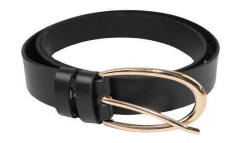 Pasek Damski Skórzany Arucce (PL) Skóra Licowa EXTRA 30 mm CZARNY Złota Klamra VII Pasek Damski Skórzany Arucce (PL) Skóra Licowa EXTRA 30 mm CZARNY Złota Klamra VII