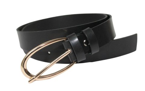 Pasek Damski Skórzany Arucce (PL) Skóra Licowa EXTRA 30 mm CZARNY Złota Klamra VII Pasek Damski Skórzany Arucce (PL) Skóra Licowa EXTRA 30 mm CZARNY Złota Klamra VII