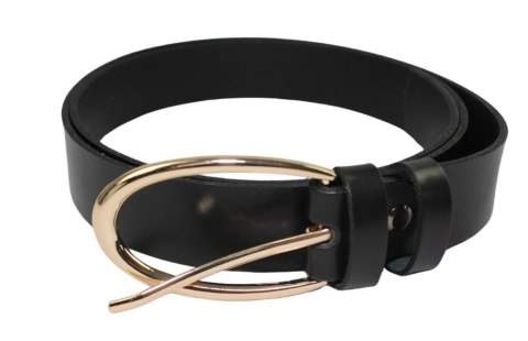 Pasek Damski Skórzany Arucce (PL) Skóra Licowa EXTRA 30 mm CZARNY Złota Klamra VII Pasek Damski Skórzany Arucce (PL) Skóra Licowa EXTRA 30 mm CZARNY Złota Klamra VII