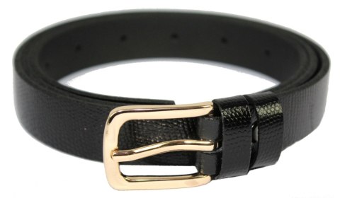 Pasek Damski Skórzany Arucce (PL) Skóra Licowa EXTRA Gładki 25 mm CZARNY SKÓRA WĘŻA Złota Klamra Pasek Damski Skórzany Arucce (PL) Skóra Licowa EXTRA Gładki 25 mm CZARNY SKÓRA WĘŻA Złota Klamra