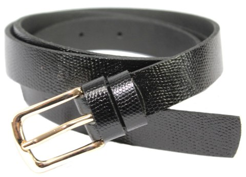 Pasek Damski Skórzany Arucce (PL) Skóra Licowa EXTRA Gładki 25 mm CZARNY SKÓRA WĘŻA Złota Klamra Pasek Damski Skórzany Arucce (PL) Skóra Licowa EXTRA Gładki 25 mm CZARNY SKÓRA WĘŻA Złota Klamra