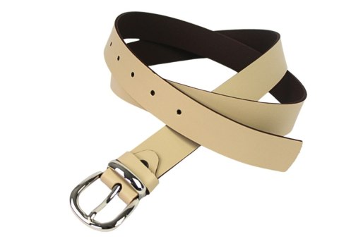 Pasek Damski Skórzany Gładki Arucce (PL) 30 mm Skóra Licowa CAPPUCINO Pasek Damski Skórzany Gładki Arucce (PL) 30 mm Skóra Licowa CAPPUCINO