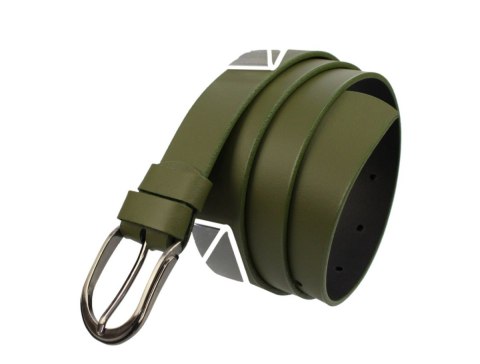 Pasek Damski Skórzany Gładki COMPLEX (PL) 30 mm CIEMNY OLIWKOWY Szerokość Standardowa Pasek Damski Skórzany Gładki COMPLEX (PL) 30 mm CIEMNY OLIWKOWY Szerokość Standardowa