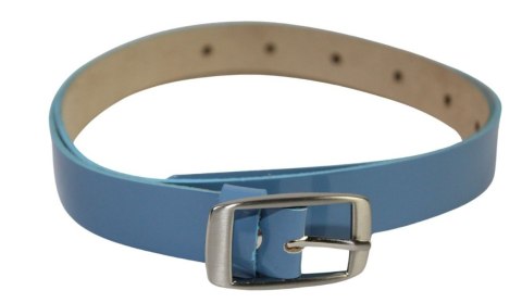 Pasek Damski Skórzany Gładki GRETOS (PL) 20 mm BŁĘKITNY LAKIEROWANY