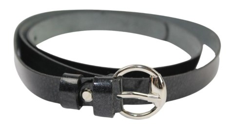 Pasek Damski Skórzany Gładki GRETOS (PL) 20 mm CZARNY LAKIEROWANY