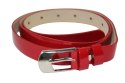 Pasek Damski Skórzany Gładki GRETOS (PL) 20 mm CZERWONY LAKIEROWANY