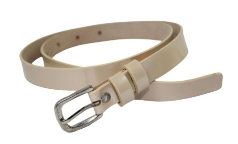 Pasek Damski Skórzany Gładki GRETOS (PL) 20 mm KREMOWY LAKIEROWANY Pasek Damski Skórzany Gładki GRETOS (PL) 20 mm KREMOWY LAKIEROWANY