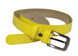 Pasek Damski Skórzany Gładki GRETOS (PL) 20 mm ŻÓŁTY LAKIEROWANY