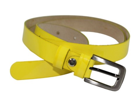 Pasek Damski Skórzany Gładki GRETOS (PL) 20 mm ŻÓŁTY LAKIEROWANY Pasek Damski Skórzany Gładki GRETOS (PL) 20 mm ŻÓŁTY LAKIEROWANY