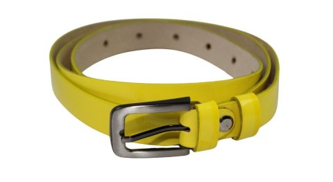 Pasek Damski Skórzany Gładki GRETOS (PL) 20 mm ŻÓŁTY LAKIEROWANY Pasek Damski Skórzany Gładki GRETOS (PL) 20 mm ŻÓŁTY LAKIEROWANY