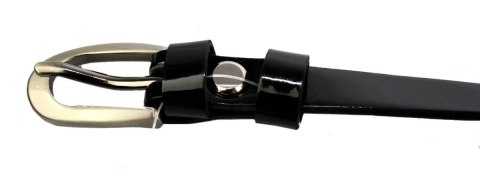 Pasek Damski Skórzany PAS-MAX (PL) 15 mm Lakierowany L.91 CZARNY Pasek Damski Skórzany PAS-MAX (PL) 15 mm Lakierowany L.91 CZARNY
