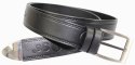 Pasek Męski Skórzany PAS-MAX (PL) CROSS Z Metalową Końcówką Skóra Licowa 40 mm CZARNY