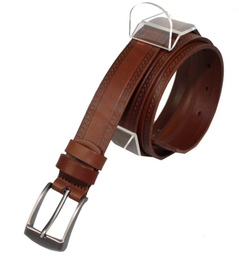 Pasek Skórzany Męski ARUCCE (PL) BRĄZOWY "TRÓJKĄTY" 30 mm Skóra Naturalna DW EXTRA Pasek Skórzany Męski ARUCCE (PL) BRĄZOWY "TRÓJKĄTY" 30 mm Skóra Naturalna DW EXTRA