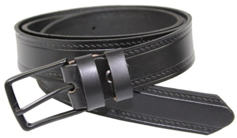 Pasek Skórzany Męski ARUCCE (PL) CZARNY "Imitacja Szycia Cienką Nitką" 30 mm Skóra Naturalna DW EXTRA Czarna Klamra Pasek Skórzany Męski ARUCCE (PL) CZARNY "Imitacja Szycia Cienką Nitką" 30 mm Skóra Naturalna DW EXTRA Czarna Klamra