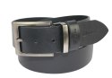 Pasek Skórzany Męski HADA (PL) Gładki Klamra Nowoczesna 40 mm Skóra Naturalna CZARNY LICÓWKA