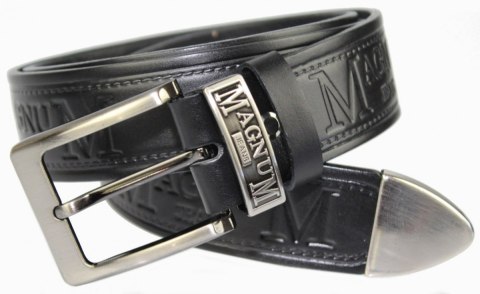 Pasek Skórzany PAS-MAX (PL) Tłoczony "MAGNUM" Z Metalową Końcówką Skóra Licowa EXTRA 40 mm CZARNY Imitacja Szycia Cienką Nitką Pasek Skórzany PAS-MAX (PL) Tłoczony "MAGNUM" Z Metalową Końcówką Skóra Licowa EXTRA 40 mm CZARNY Imitacja Szycia Cienką Nitką