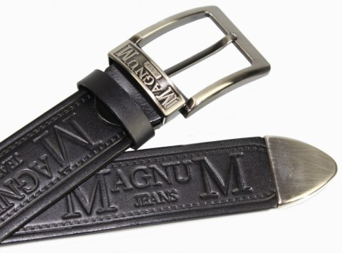 Pasek Skórzany PAS-MAX (PL) Tłoczony "MAGNUM" Z Metalową Końcówką Skóra Licowa EXTRA 40 mm CZARNY Imitacja Szycia Cienką Nitką Pasek Skórzany PAS-MAX (PL) Tłoczony "MAGNUM" Z Metalową Końcówką Skóra Licowa EXTRA 40 mm CZARNY Imitacja Szycia Cienką Nitką