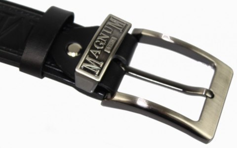 Pasek Skórzany PAS-MAX (PL) Tłoczony "MAGNUM" Z Metalową Końcówką Skóra Licowa EXTRA 40 mm CZARNY Imitacja Szycia Cienką Nitką Pasek Skórzany PAS-MAX (PL) Tłoczony "MAGNUM" Z Metalową Końcówką Skóra Licowa EXTRA 40 mm CZARNY Imitacja Szycia Cienką Nitką