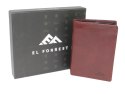 Płaski Portfel Etui Na Karty El Forrest (PL) Skóra Naturalna Pionowe Dwie Części Z Miejscem Na Gotówkę Pionowy Suwak 575 28