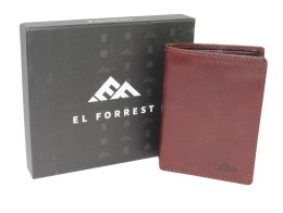 Płaski Portfel Etui Na Karty El Forrest (PL) Skóra Naturalna Pionowe Dwie Części Z Miejscem Na Gotówkę Pionowy Suwak 575 28