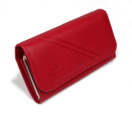 Portfel Damski ANDRUS (PL) Długi Klamra Skóra Naturalna Licowa KLASYK RIFD 16,5 x 9,5 x 3,5 [cm]