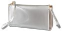 Portfel Damski Rovicky (PL) Skóra Włoska Poziomy z Funkcją Torebki R-MW-01-6045 SREBRNY 21 x 11 x 4 [cm]