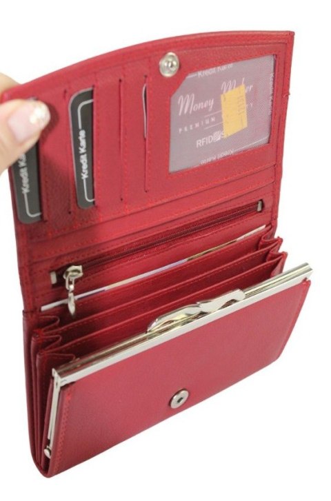 Portfel Damski Skórzany MONEY MAKER Skóra Licowa Duży Z Klamrą RIFD 12131B 16 x 9,5x 3 Portfel Damski Skórzany MONEY MAKER Skóra Licowa Duży Z Klamrą RIFD 12131B 16 x 9,5x 3