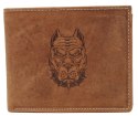 Portfel Męski Skórzany Peterson Skóra Naturalna Duży Poziomy Bez Zapięcia Dwa Skrzydełka N992 BRĄZOWY "AMSTAFF" 13 x 10 x 2 [cm]