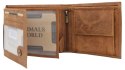 Portfel Męski Skórzany Peterson Skóra Naturalna Duży Poziomy Bez Zapięcia Dwa Skrzydełka N992 BRĄZOWY "AMSTAFF" 13 x 10 x 2 [cm]