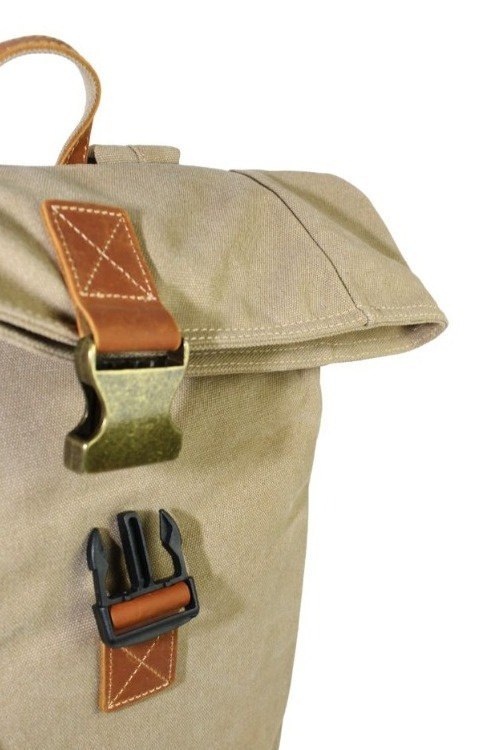 Stylowy i Elegancki Plecak Jennifer Jones JJ4548 Canvas Z Elementami Skórzanymi SŁOMIANY 30 x 43 x 16 [cm]