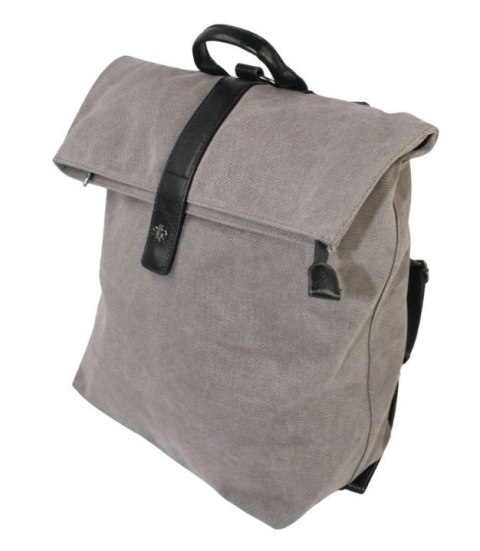 Stylowy i Elegancki Plecak Jennifer Jones JJ4567 Canvas POPIELATY 37  x 37 x 17 [cm]