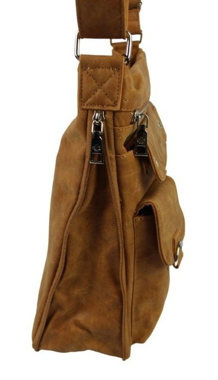 Torebka Skórzana Bag Street Listonoszka Skóra Włoska 3427-2 Poszerzana KONIAKOWY Torebka Skórzana Bag Street Listonoszka Skóra Włoska 3427-2 Poszerzana KONIAKOWY