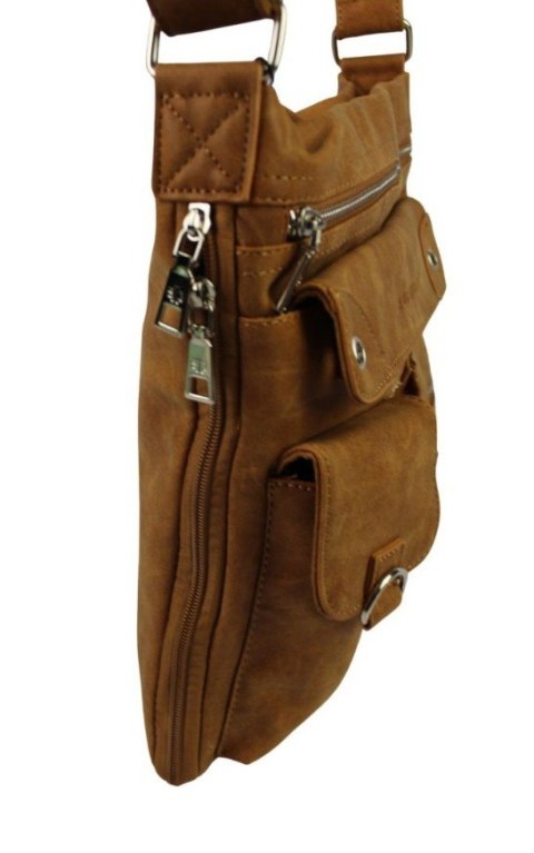 Torebka Skórzana Bag Street Listonoszka Skóra Włoska 3427-2 Poszerzana KONIAKOWY Torebka Skórzana Bag Street Listonoszka Skóra Włoska 3427-2 Poszerzana KONIAKOWY