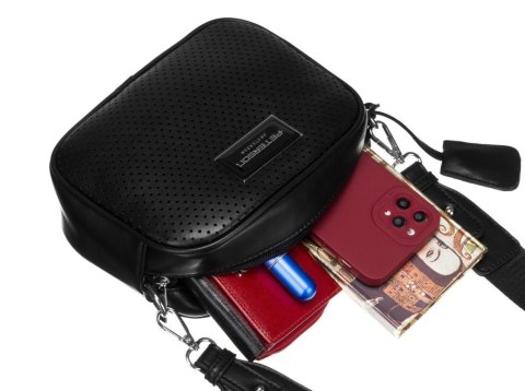 Torebka Z Ekologicznej Skóry Włoskiej Peterson PTN-TOR-ALE-6-9785 CZARNA 20 x 15 x 8 [cm]